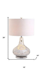 26" Silver Novelty Table Lamp With Drum Shade