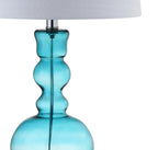 Set of Two 29" Blue Urn Table Lamps With Drum Shades