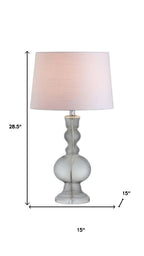 Set of Two 29" Clear Novelty Table Lamps With Drum Shades