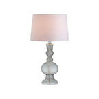 Set of Two 29" Clear Novelty Table Lamps With Drum Shades