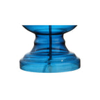 Set of Two 29" Blue Curved Body Glass Table Lamps With Drum Shades
