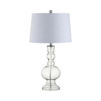 Set of Two 29" Silver Novelty Table Lamps With Drum Shades