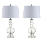Set of Two 29" Silver Novelty Table Lamps With Drum Shades