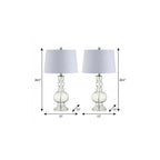 Set of Two 29" Silver Novelty Table Lamps With Drum Shades