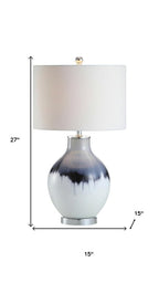 27" Silver Novelty Table Lamp With Globe Shade