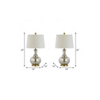 Set of Two 25" Gold Novelty Table Lamps With Drum Shades