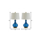 Set of Two 25" Gold Novelty Table Lamps With Drum Shades