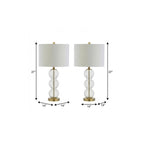 Set of Two 27" Gold Novelty Table Lamps With Drum Shades