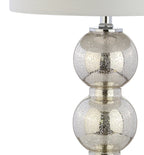 Set of Two 27" Silver Novelty Table Lamps With Drum Shades