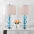 Set of Two 27" Silver Novelty Table Lamps With Drum Shades