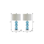 Set of Two 27" Silver Novelty Table Lamps With Drum Shades