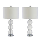 Set of Two 27" Silver Novelty Table Lamps With Drum Shades