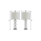 Set of Two 27" Silver Novelty Table Lamps With Drum Shades