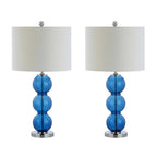 Set of Two 27" Silver Novelty Table Lamps With Drum Shades