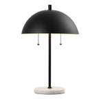 21" White Round Table Lamp With Globe Shade