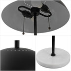 21" White Round Table Lamp With Globe Shade