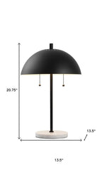 21" White Round Table Lamp With Globe Shade