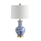 Set of Two 25" Gold Novelty Table Lamps With Globe Shades