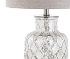 Set of Two 25" Silver Table Lamps With Drum Shades