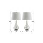 Set of Two 26" Silver Novelty Table Lamps With Drum Shades