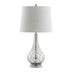 Set of Two 26" Silver Novelty Table Lamps With Drum Shades