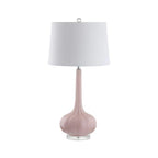 Set of Two 29" Clear Novelty Table Lamps With Drum Shades