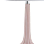Set of Two 29" Clear Novelty Table Lamps With Drum Shades