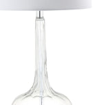Set of Two 29" Clear Novelty Table Lamps With Drum Shades