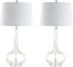 Set of Two 29" Clear Novelty Table Lamps With Drum Shades