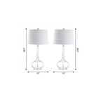 Set of Two 29" Clear Novelty Table Lamps With Drum Shades
