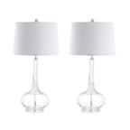 Set of Two 29" Clear Novelty Table Lamps With Drum Shades