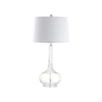 Set of Two 29" Clear Novelty Table Lamps With Drum Shades