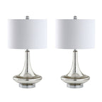 Set of Two 26" Silver Novelty Table Lamps With Drum Shades