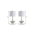 Set of Two 26" Silver Novelty Table Lamps With Drum Shades