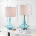 Set of Two 26" Silver Novelty Table Lamps With Drum Shades