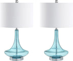 Set of Two 26" Silver Novelty Table Lamps With Drum Shades