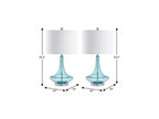 Set of Two 26" Silver Novelty Table Lamps With Drum Shades