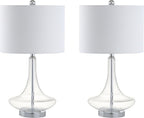 Set of Two 26" Silver Novelty Table Lamps With Drum Shades