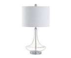 Set of Two 26" Silver Novelty Table Lamps With Drum Shades