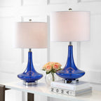 Set of Two 26" Silver Novelty Table Lamps With Drum Shades