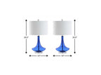 Set of Two 26" Silver Novelty Table Lamps With Drum Shades