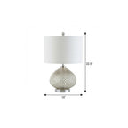 23" Silver Round Table Lamp With Drum Shade