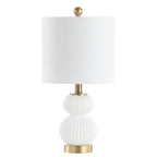 20" Gold Globe Globe Lamp With Drum Shade