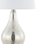 Set of Two 21" Nickel Gourd Table Lamps With Empire Shades