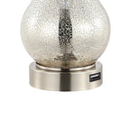 Set of Two 21" Nickel Gourd Table Lamps With Empire Shades
