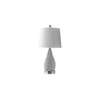 Set of Two 22" Silver Gourd Table Lamps With Empire Shades