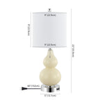 Set of Two 22" Silver Gourd Table Lamps With Drum Shades