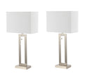 Set of Two 29" Nickel Table Lamps With Shades