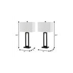 Set of Two 29" Black Table Lamps With Shades