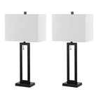 Set of Two 29" Black Table Lamps With Shades